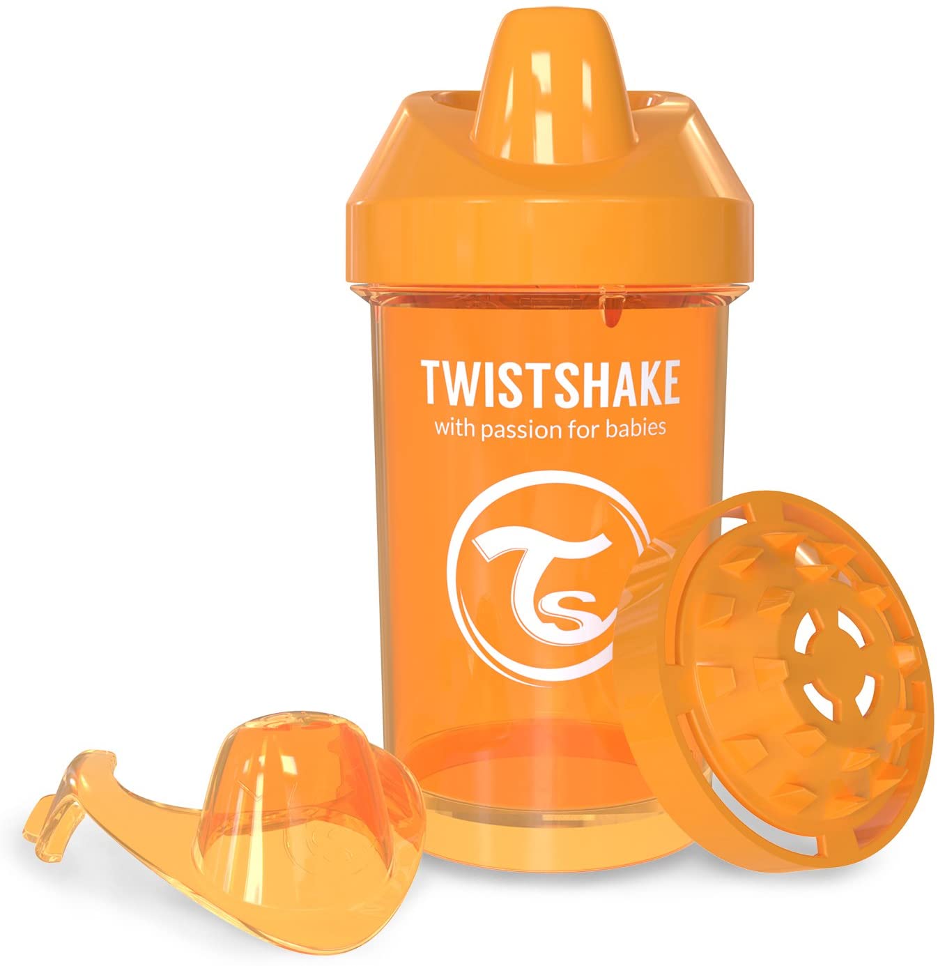 twistshake crawler cup tazza antigoccia orange 300ml, arancio